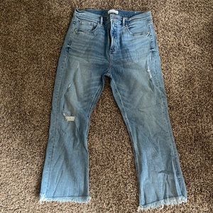 LOFT High Waist Flare Crop Jeans / Size 32 (14)